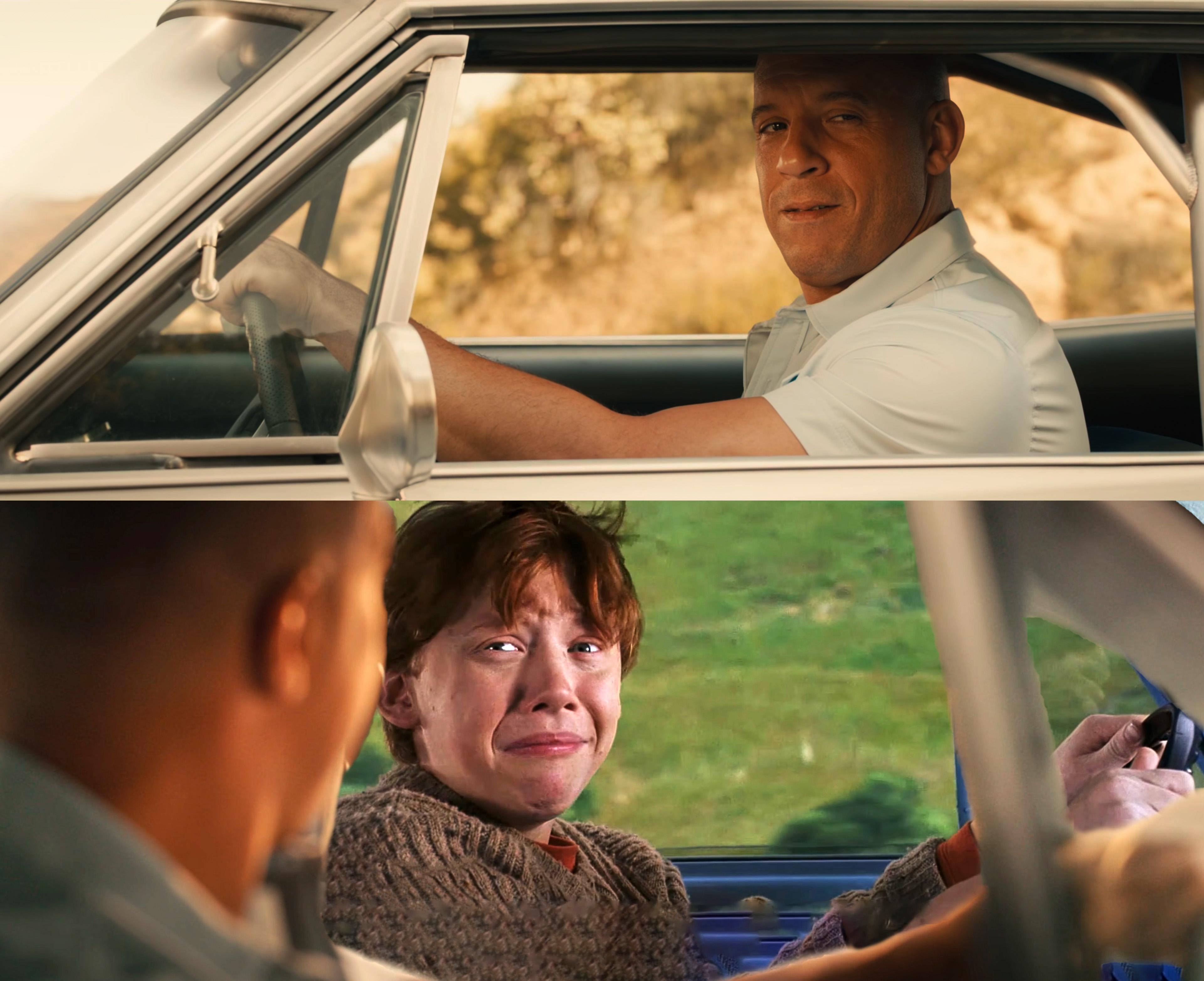 Vin Diesel vs. Crying Ron Weasley meme template blank - image format
