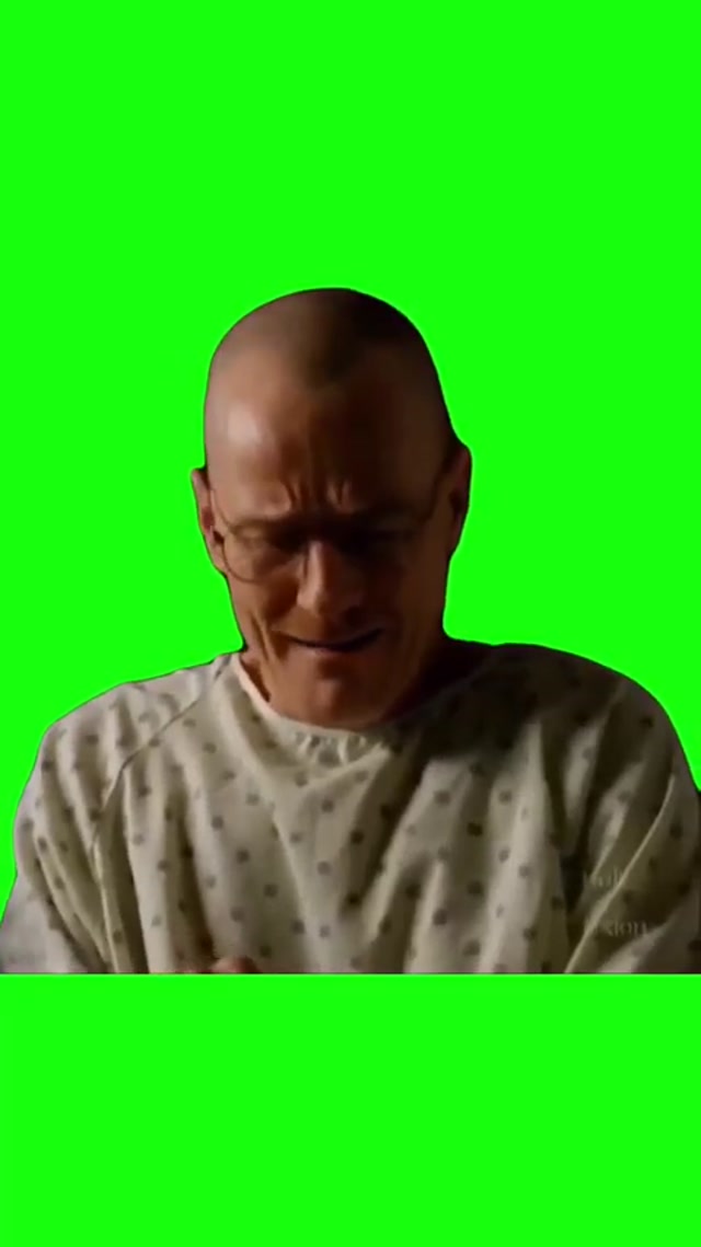 walter white screams like an anime girl but it's a green screen meme template blank
