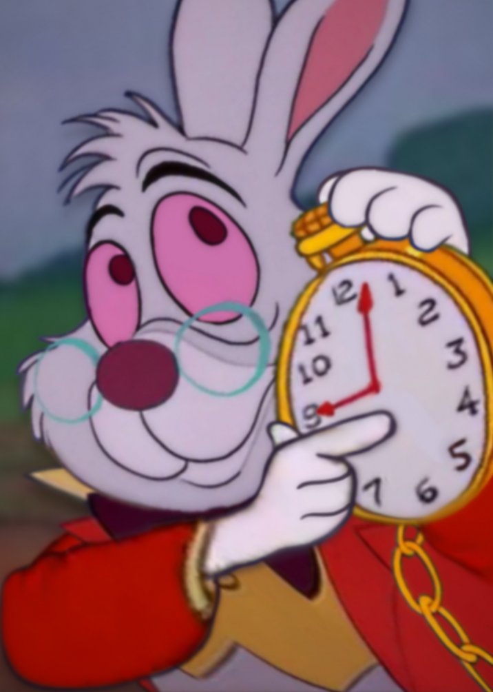 White Rabbit Pointing to Pocket Watch meme template blank - image format