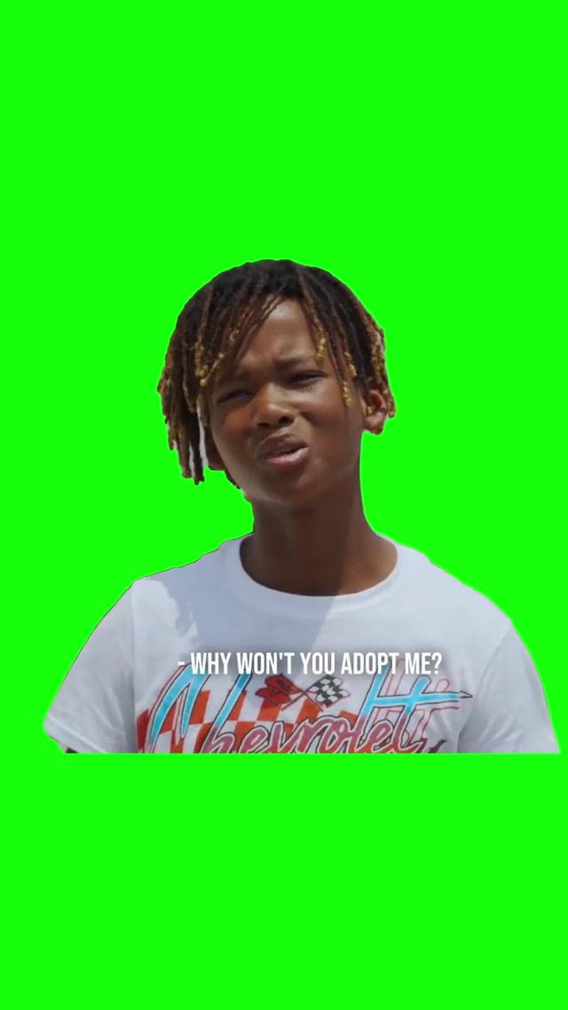 WHY WON'T YOU ADOPT ME! - Green Screen meme template blank