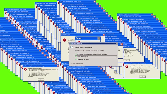 Windows XP Error Cascade meme template blank