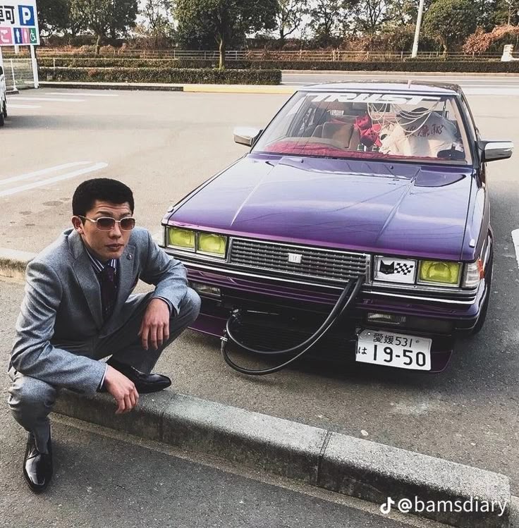 Yakuza Squat & Bosozoku Car meme template blank