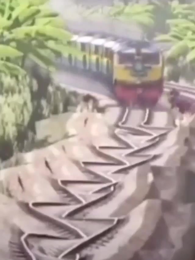 Zigzag Train Track meme template blank